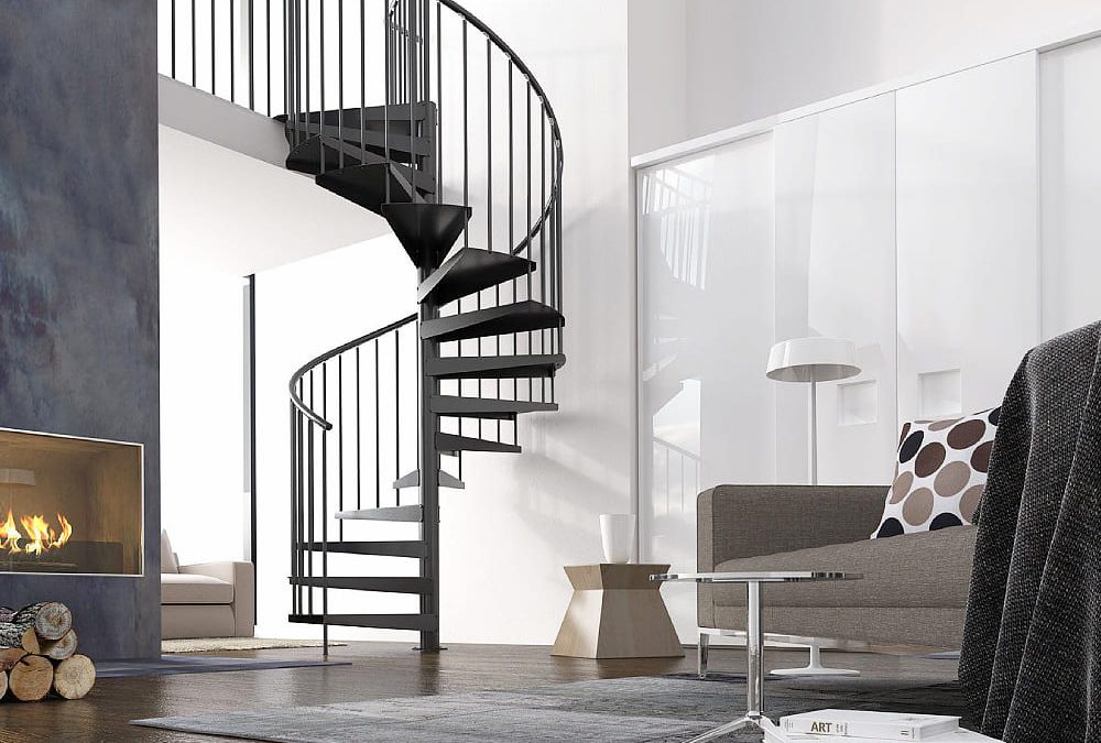 Винтовая лестница на металлическом каркасе